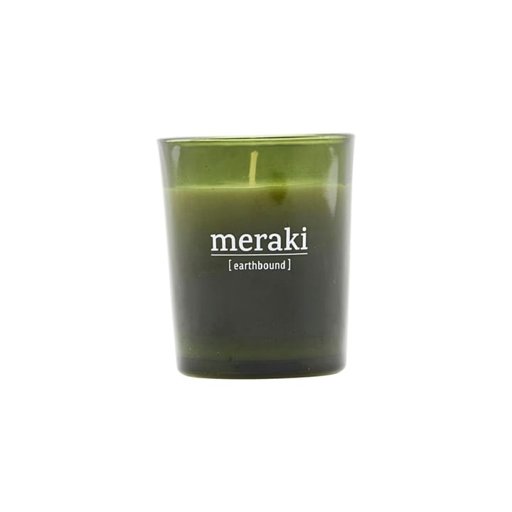 Meraki duftlys grønt glas 12 timer - Earthbound - Meraki