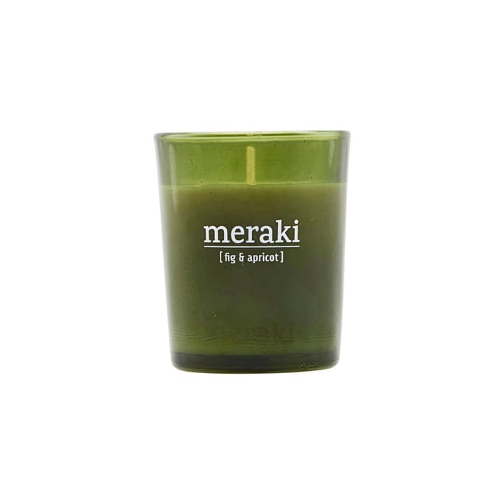 Meraki duftlys grønt glas 12 timer - Fig-apricot - Meraki