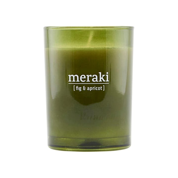 Meraki duftlys grønt glas 35 timer - Fig-apricot - Meraki
