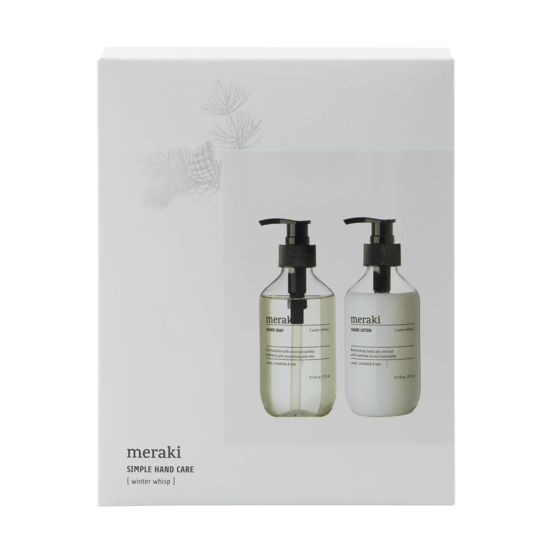Meraki gavesæt, håndsæbe og håndlotion, Winter whisp Meraki