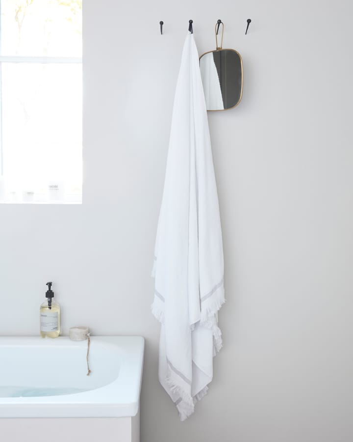 Meraki håndklæde hvid med grå streg, 100x180 cm Meraki