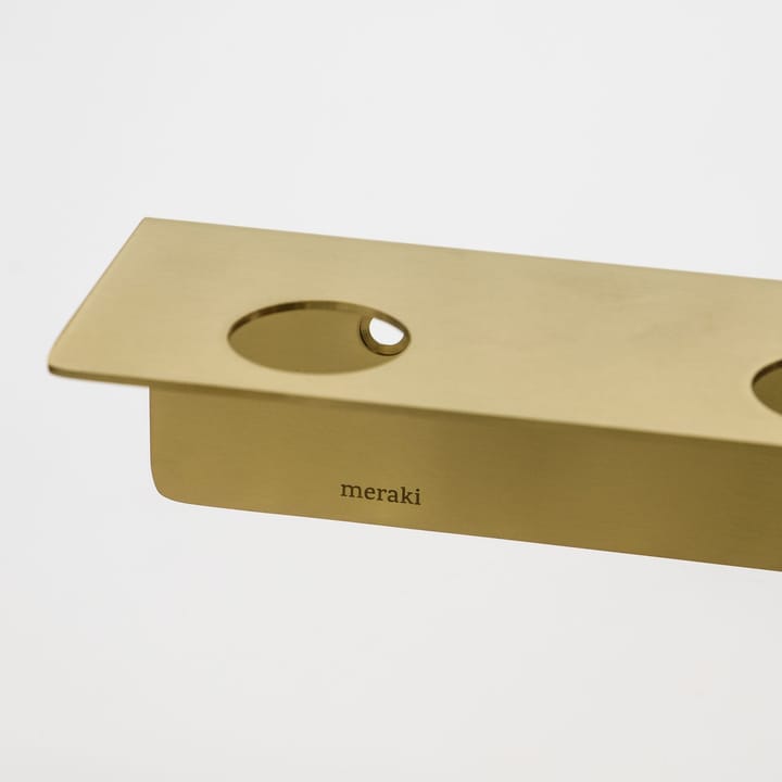 Meraki hylde med flaskeophæng og krog, Børstet messingfinish Meraki