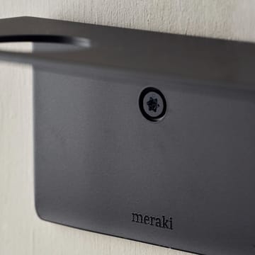 Meraki hylde med flaskeophæng og krog - Børstet sort finish - Meraki