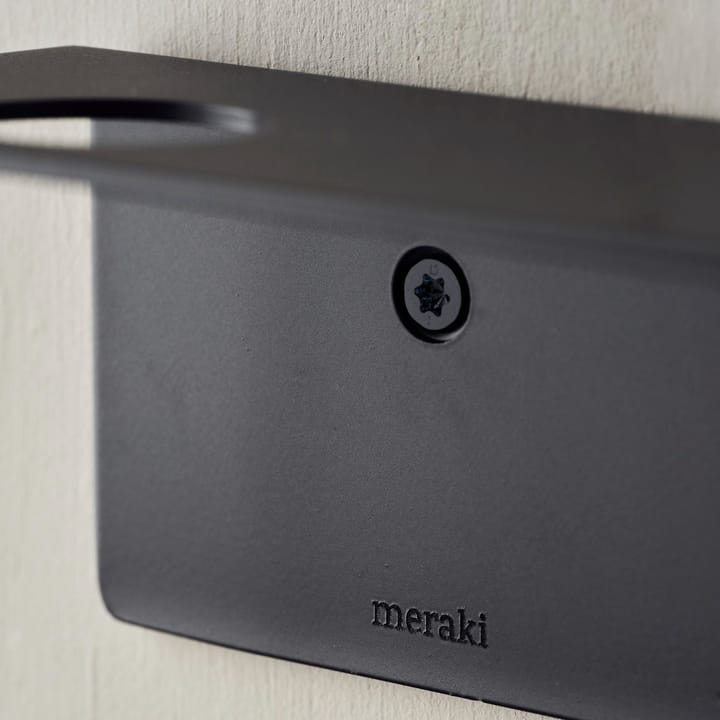 Meraki hylde med flaskeophæng og krog, Børstet sort finish Meraki