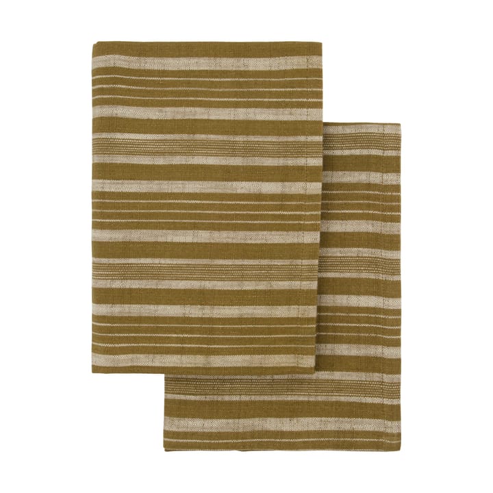 Meraki viskestykke 50x70 cm 2-pak - Mørk oliven - Meraki