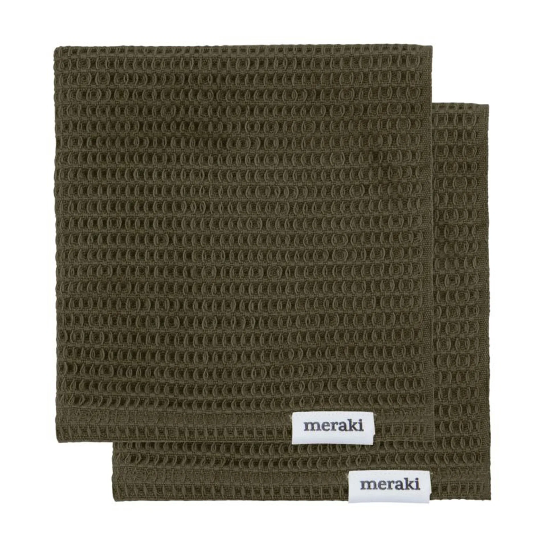 Pumila vaskeklud 30x30 cm 2-pak, Armygrøn Meraki