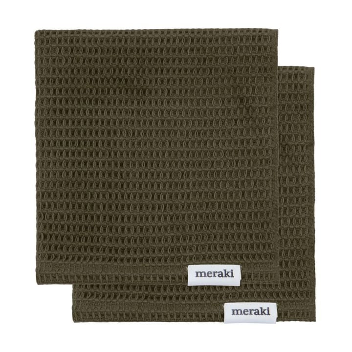 Pumila vaskeklud 30x30 cm 2-pak, Armygrøn Meraki