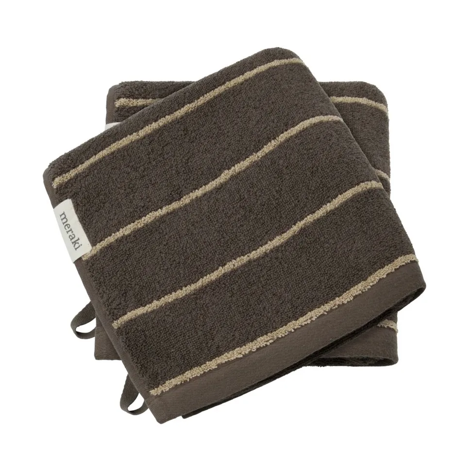 Stripe håndklæde 50x100 cm 2-pack, Army Meraki