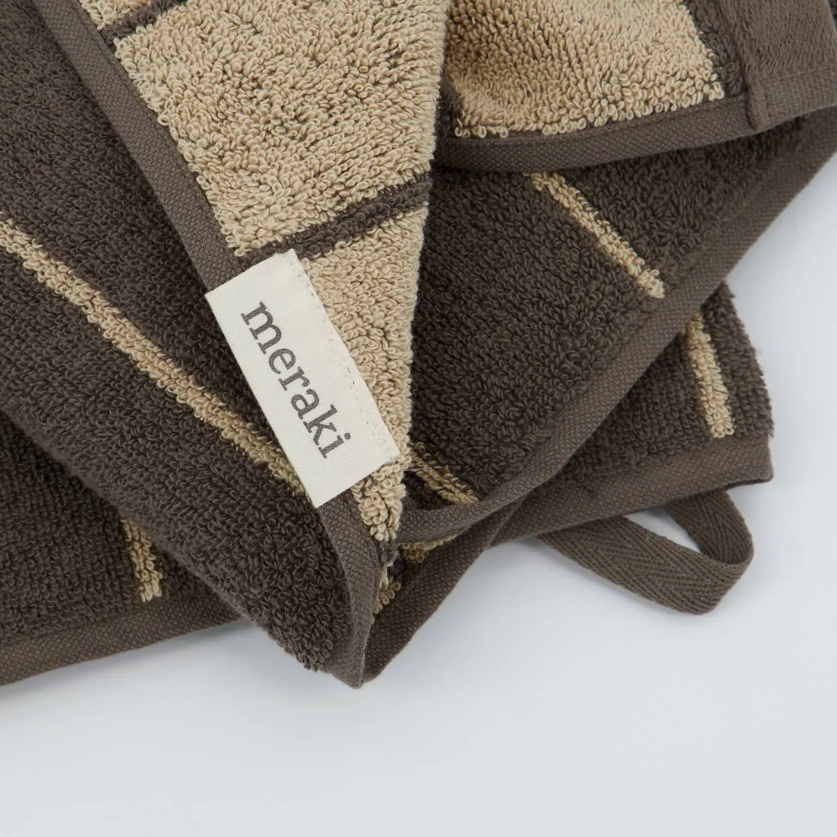 Stripe håndklæde 50x100 cm 2-pack, Army Meraki