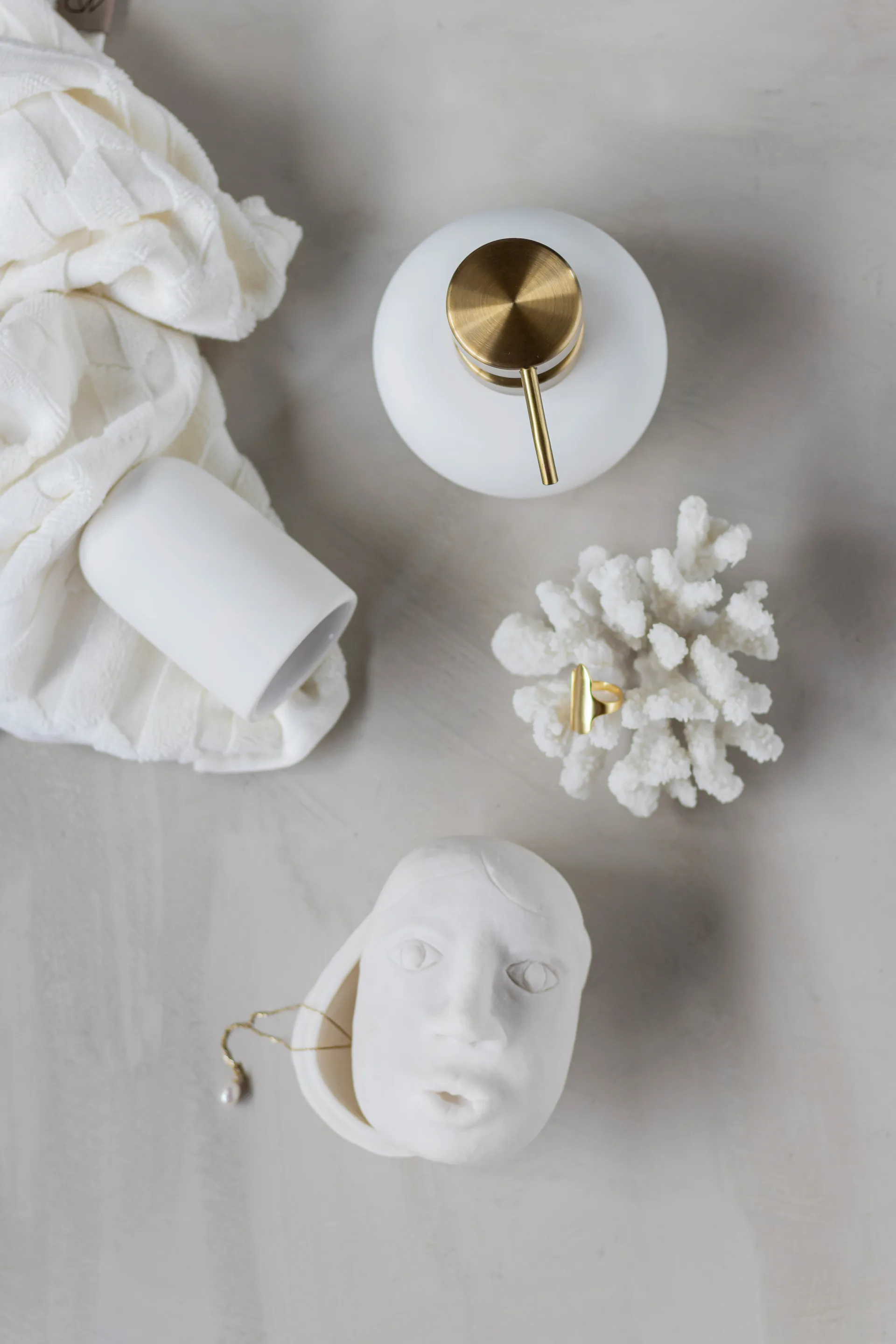 Art piece face krukke 9x12 cm, Offwhite Mette Ditmer