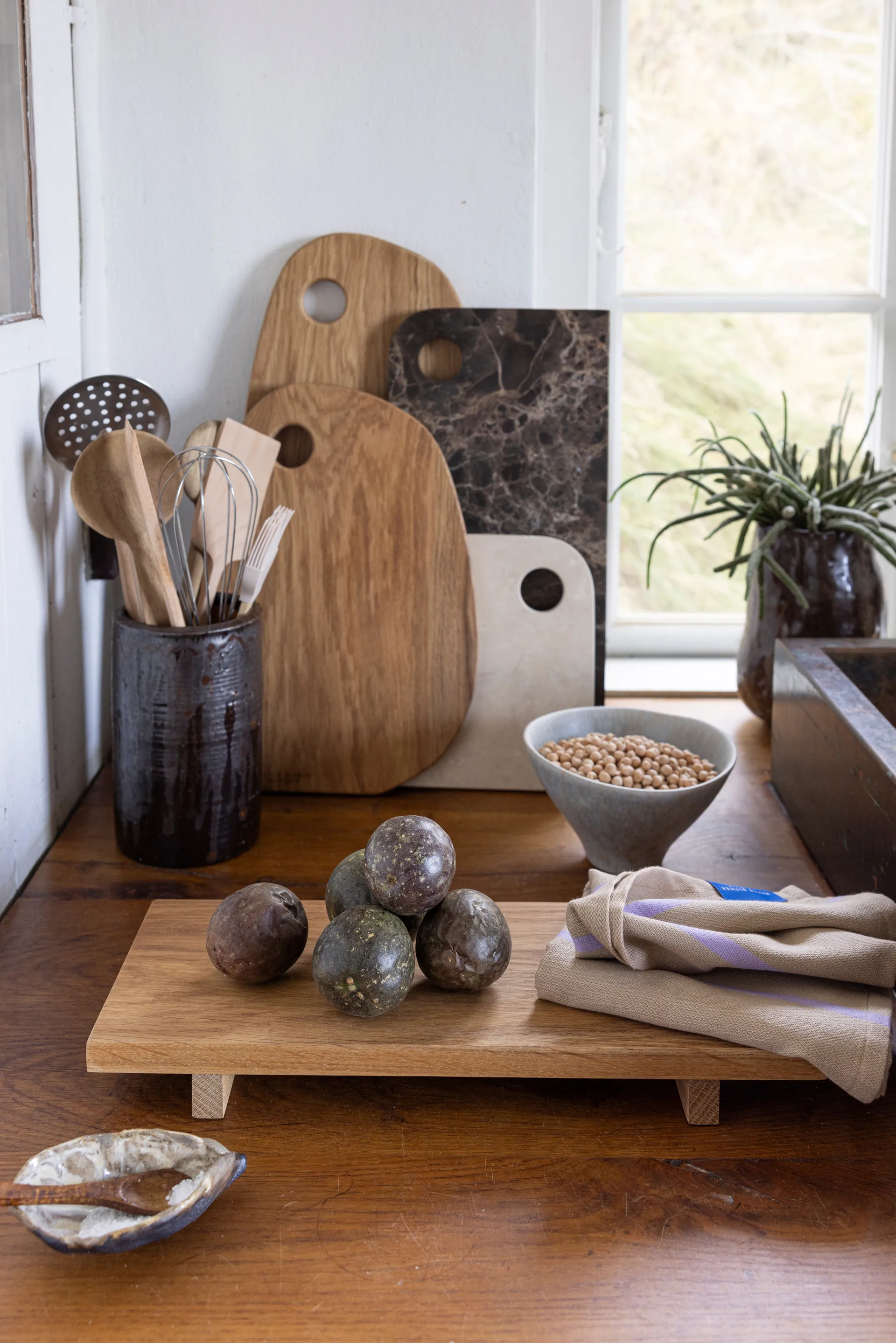 Authentic serveringsbakke, Natural, 15x36 cm Mette Ditmer