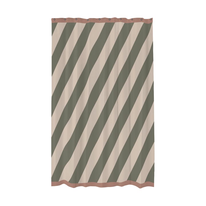 Diagonal badeforhæng 150x200 cm - Dark olive - Mette Ditmer