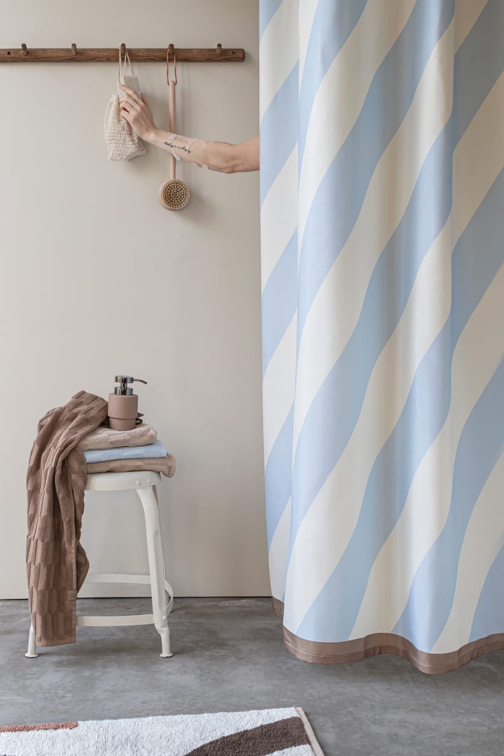 Diagonal badeforhæng 150x200 cm, Light blue Mette Ditmer