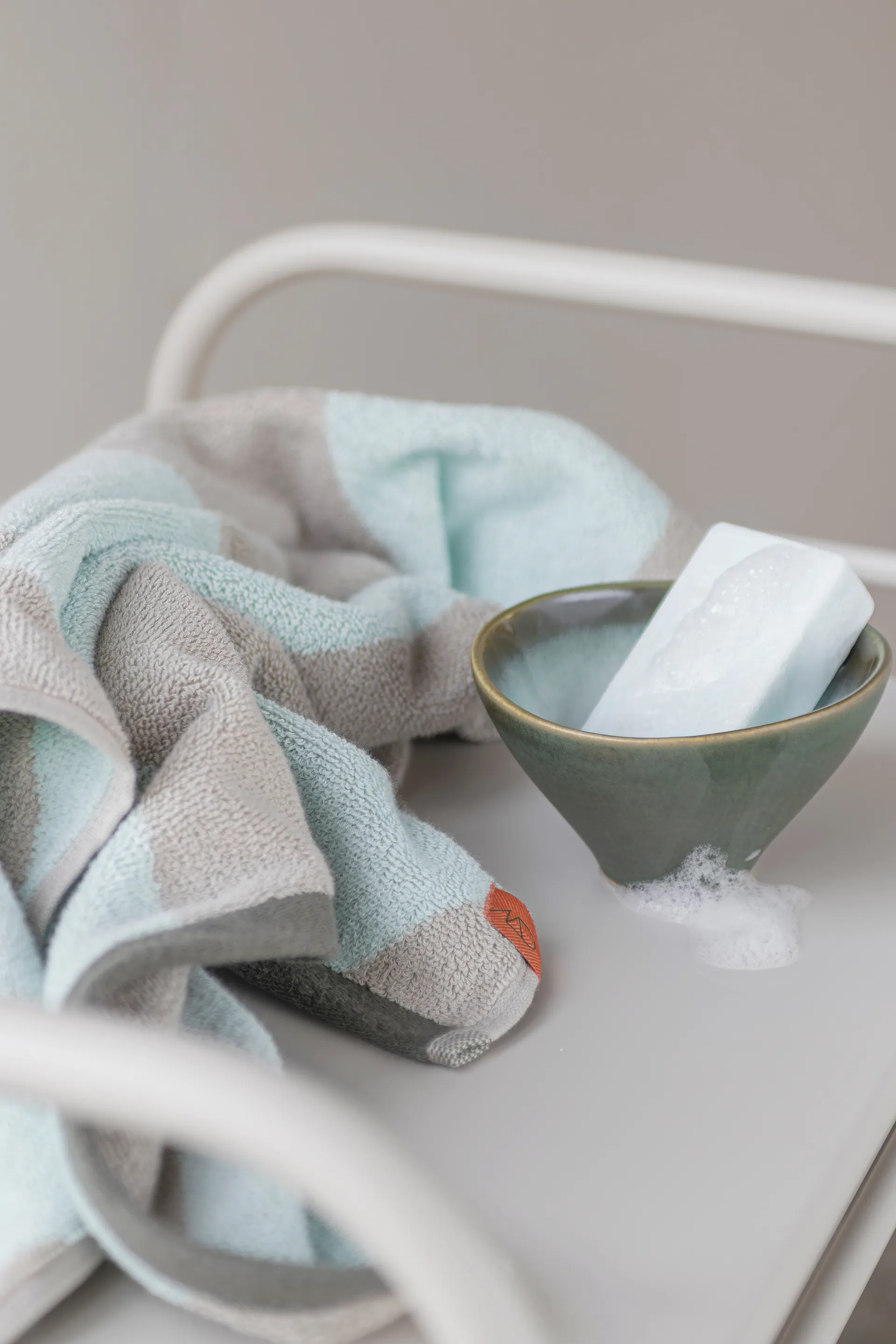 Diagonal gæstehåndklæde 40x55 cm 2-pak, Mint Mette Ditmer