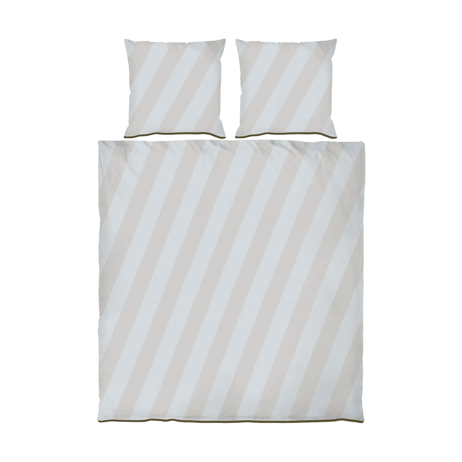 Diagonal sengetøjssæt 3 dele

, Light grey-sand, 200x220 cm/60x63 cm Mette Ditmer