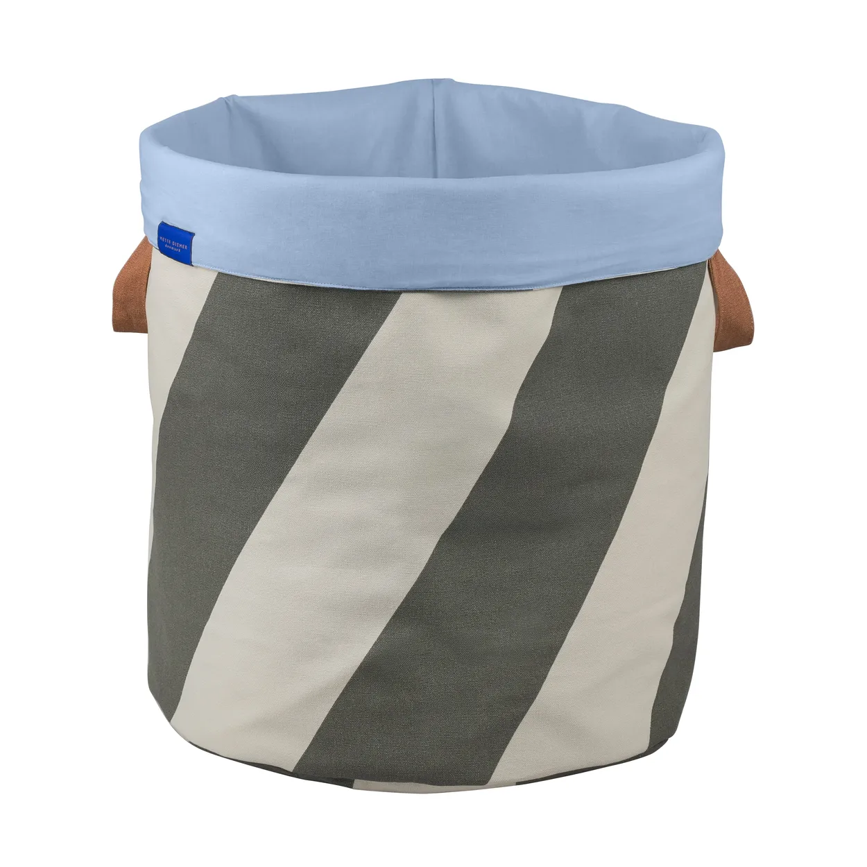 Mette Ditmer Diagonal vaskekurv Ø40x50 cm Dark olive-sand