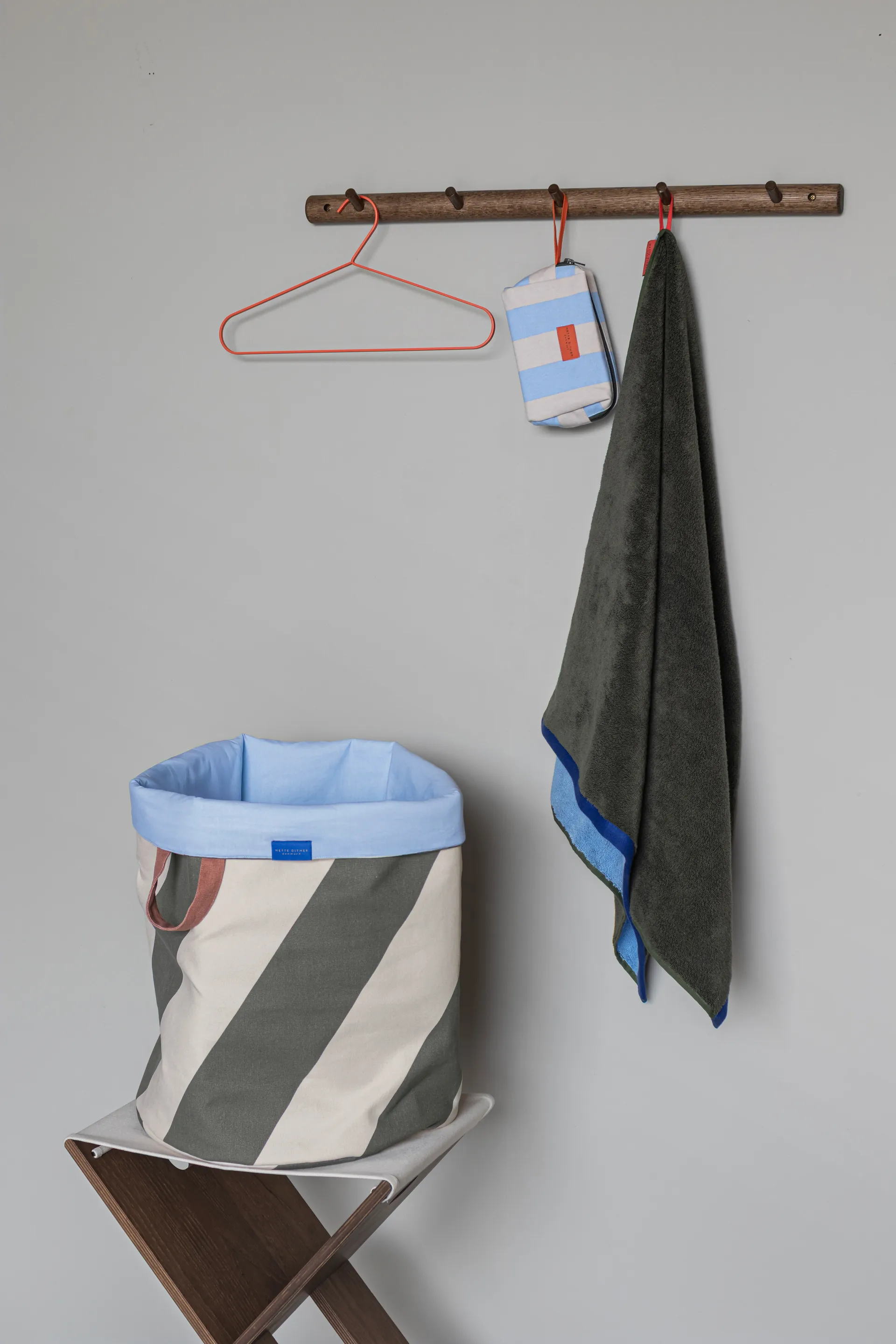 Diagonal vaskekurv Ø40x50 cm, Dark olive-sand Mette Ditmer