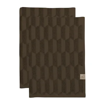 Geo gæstehåndklæde 2-pak - Chocolate - Mette Ditmer