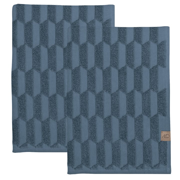 Geo gæstehåndklæde 2-pak - Slate blue - Mette Ditmer