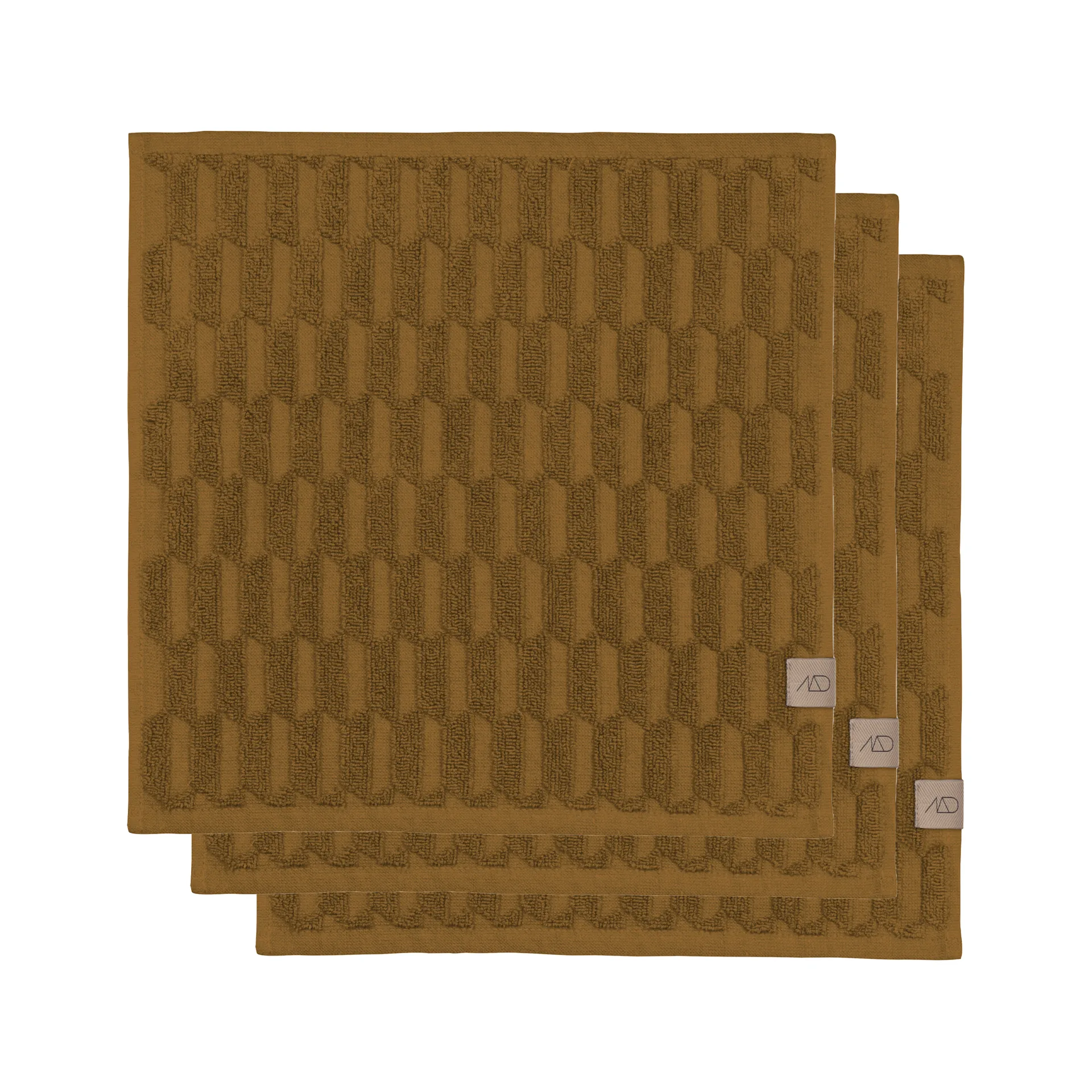 Geo håndklæde 30x30 cm 3-pak, Curry Mette Ditmer