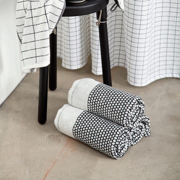 Grid badehåndklæde 70x140 cm - Sort/Offwhite - Mette Ditmer