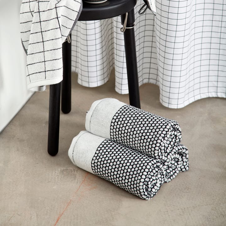 Grid badehåndklæde 70x140 cm, Sort/Offwhite Mette Ditmer