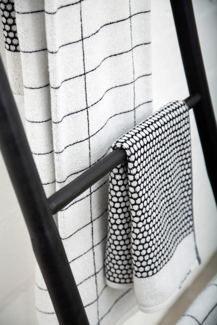 Grid gæstehåndklæde 38x60 cm 2-pak, Sort/Offwhite Mette Ditmer