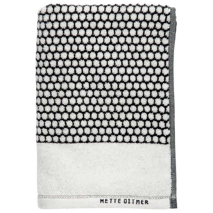 Grid håndklæde 50x100 cm - Sort/Offwhite - Mette Ditmer