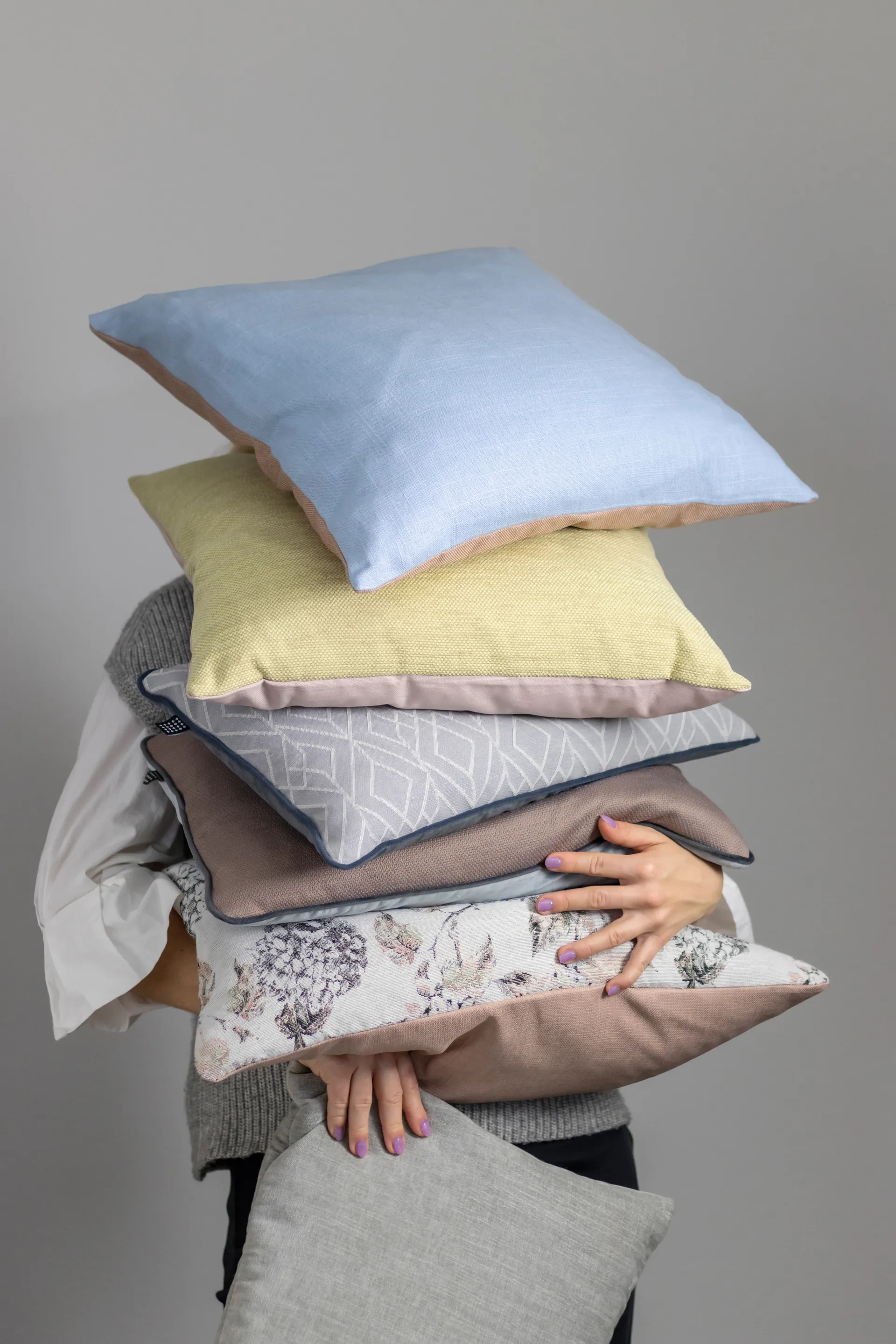 Hydrangea pude 40x60 cm, Offwhite/Peach Mette Ditmer