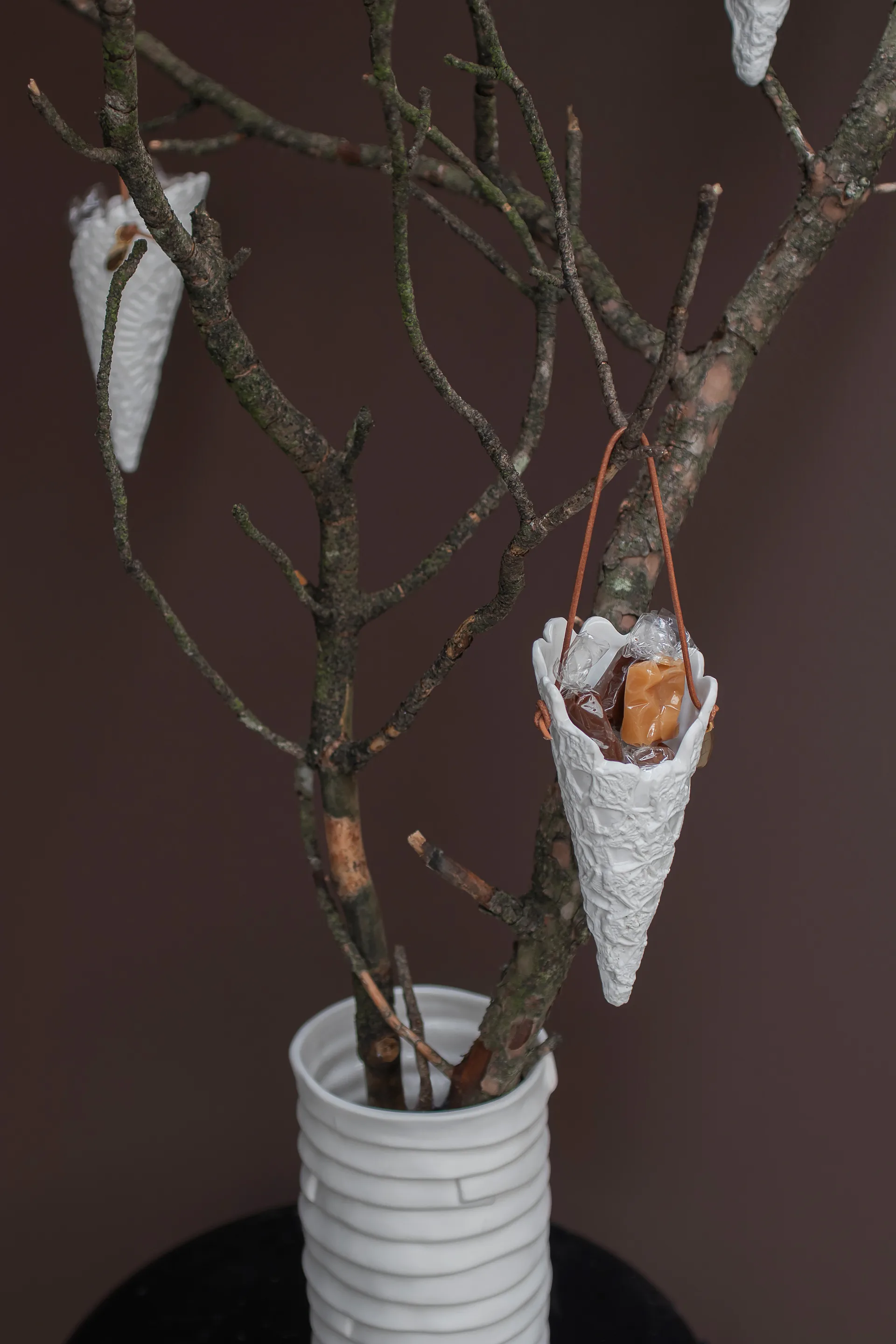 Lace julekræmmerhus 2-pak, Offwhite Mette Ditmer