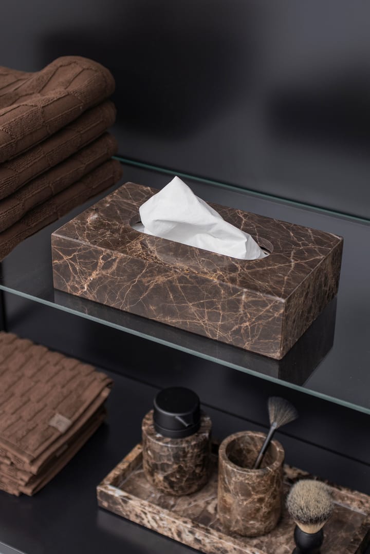 Marble lommetørklædeæske 14x25,5 cm, Brun Mette Ditmer