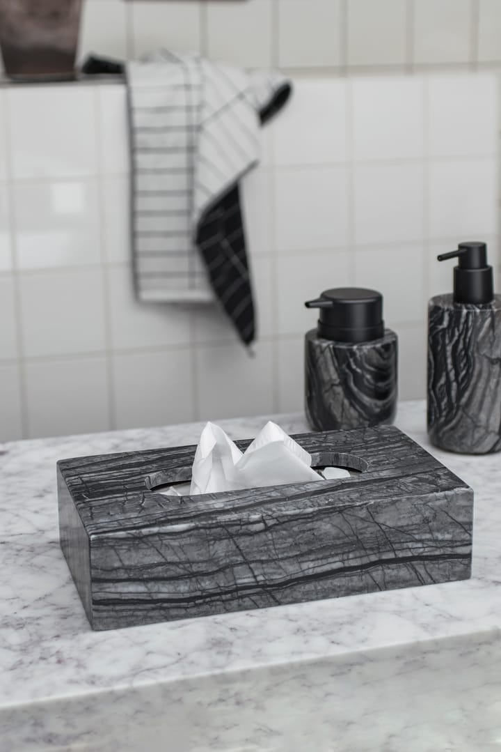 Marble lommetørklædeæske 14x25,5 cm, Sort/Grå Mette Ditmer