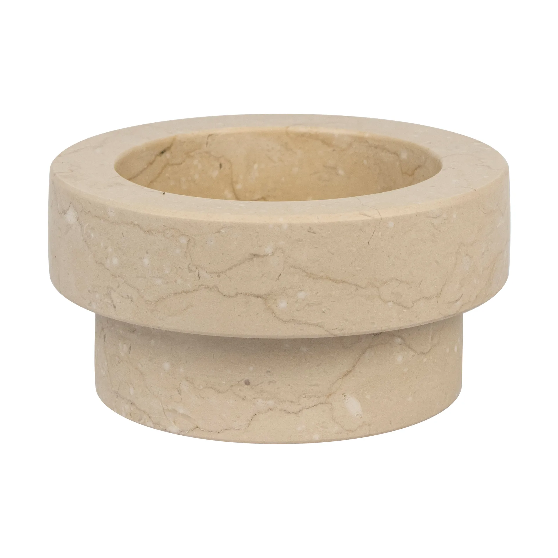 Marble lysestage til bloklys 5 cm, Sand Mette Ditmer