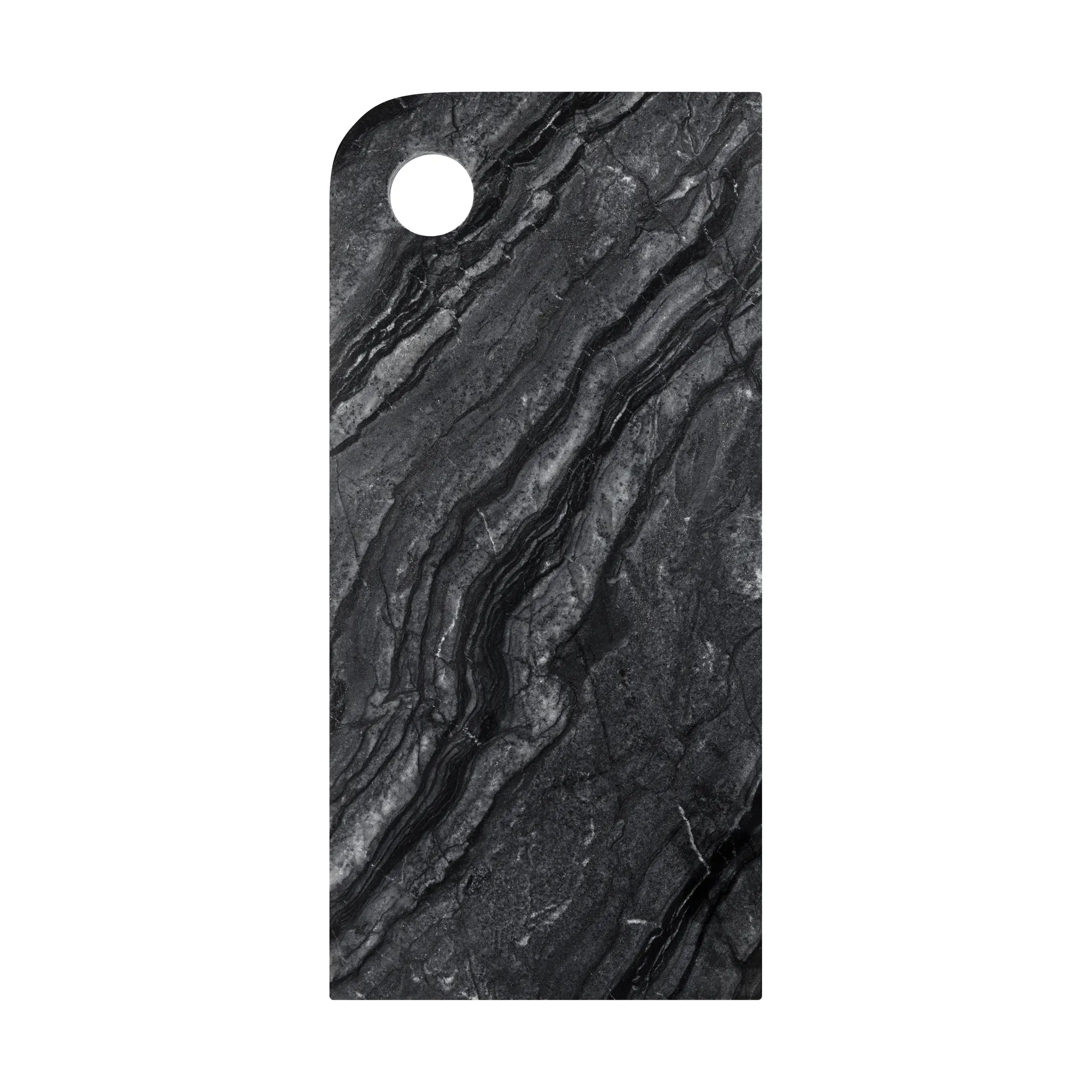 Marble serveringsbakke large 18x38 cm, Black-grey Mette Ditmer