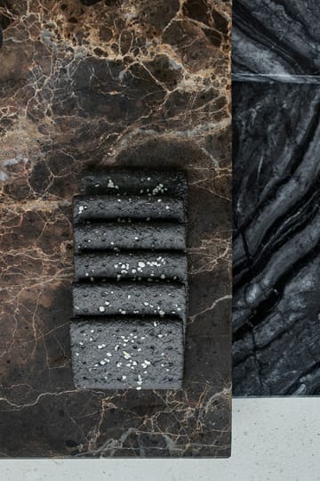 Marble serveringsbakke large 18x38 cm - Black-grey - Mette Ditmer