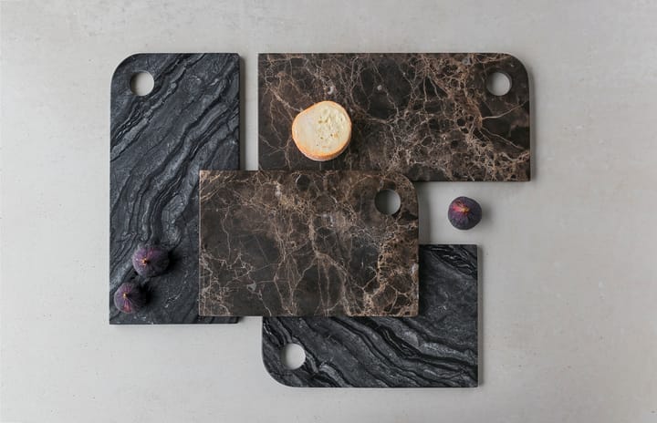 Marble serveringsbakke large 18x38 cm, Black-grey Mette Ditmer