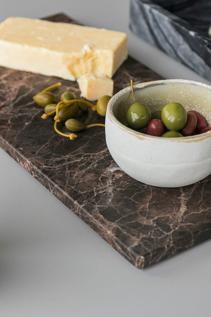 Marble serveringsbakke large 18x38 cm - Brown - Mette Ditmer