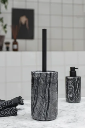 Marble toiletbørste 36 cm - Sort-grå - Mette Ditmer