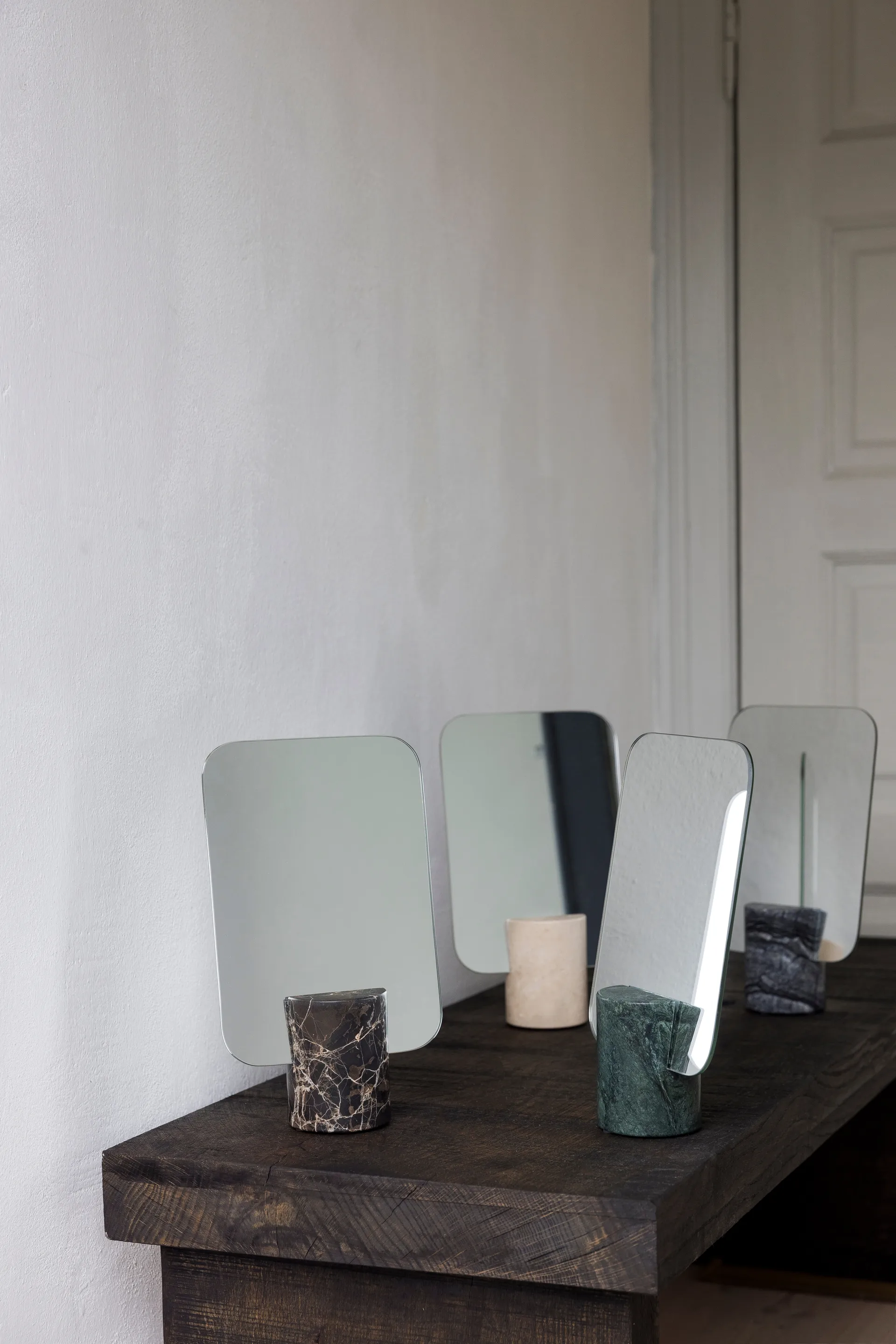 Marmor bordsspejl, Black-grey, 30 cm Mette Ditmer