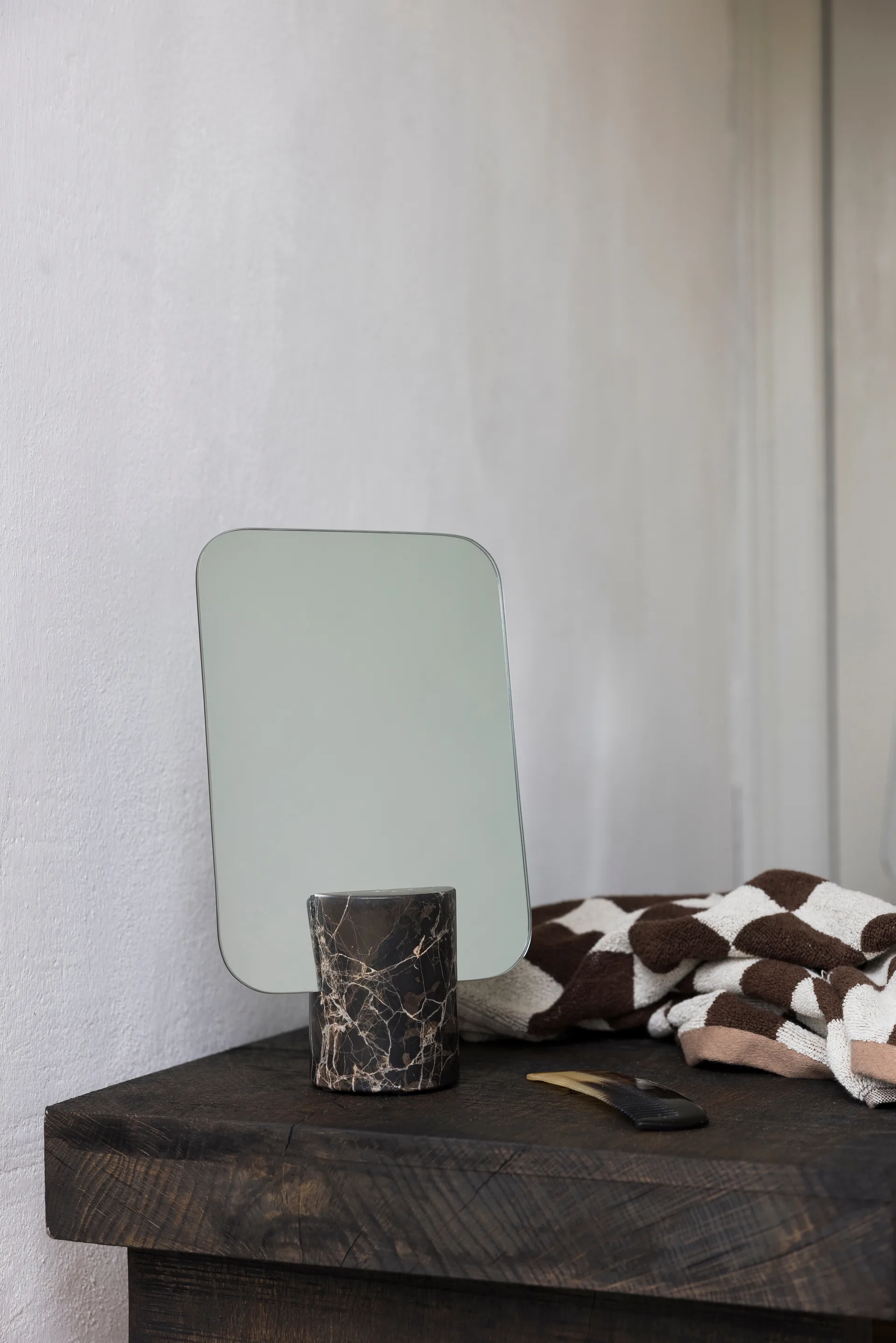 Marmor bordsspejl, Brown, 30 cm Mette Ditmer