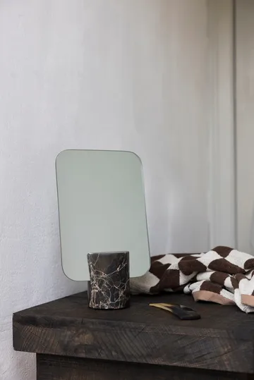 Marmor bordsspejl - Brown, 30 cm - Mette Ditmer