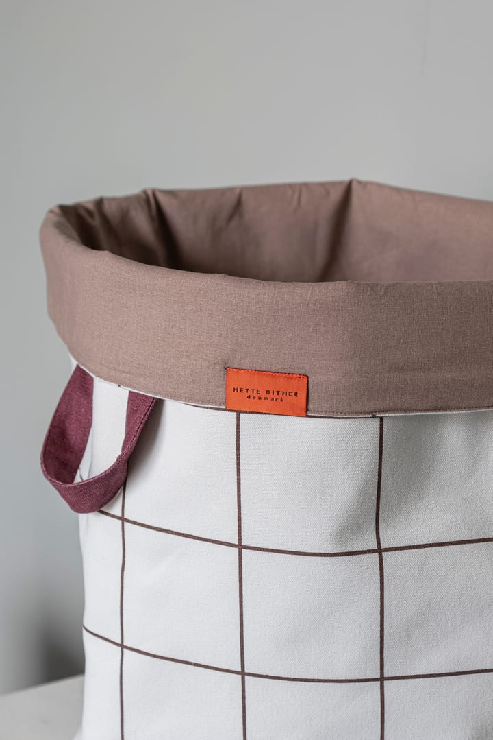 Mesh vasketøjskurv Ø40x50 cm, Brown-Off-white Mette Ditmer