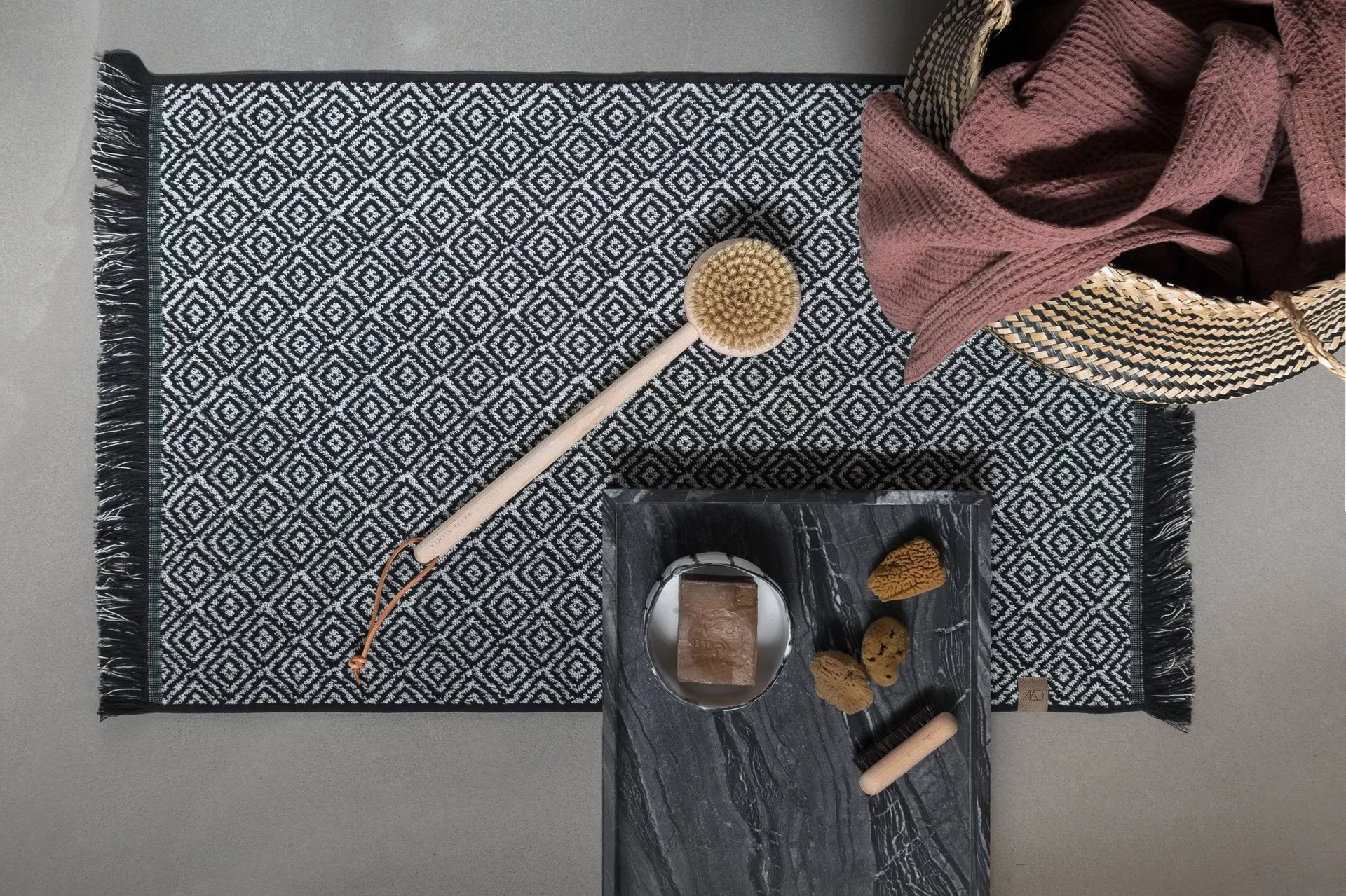 Morocco bademåtte 50x80 cm, Black/Grey Mette Ditmer