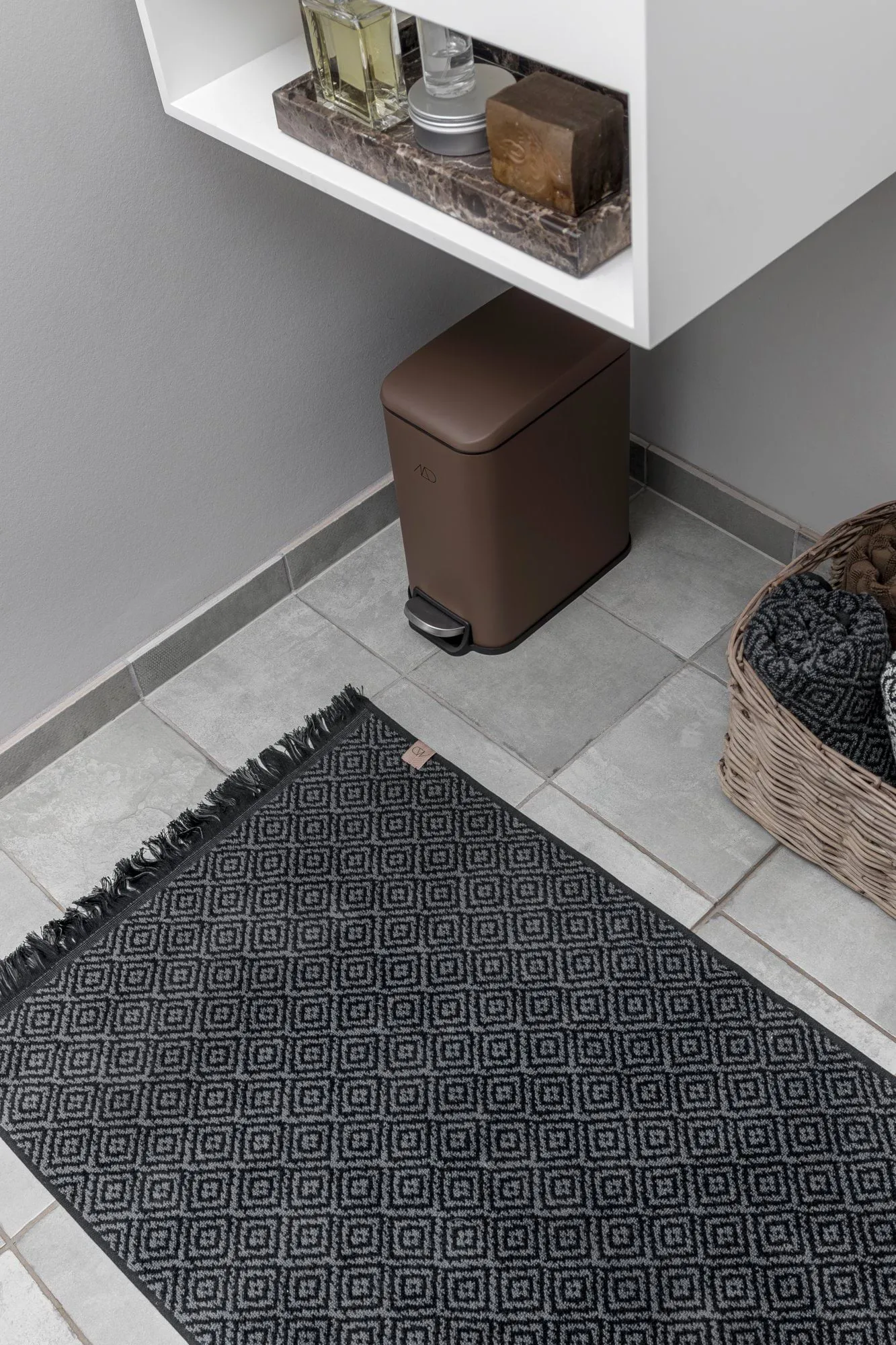 Morocco bademåtte 50x80 cm, Black/Grey Mette Ditmer