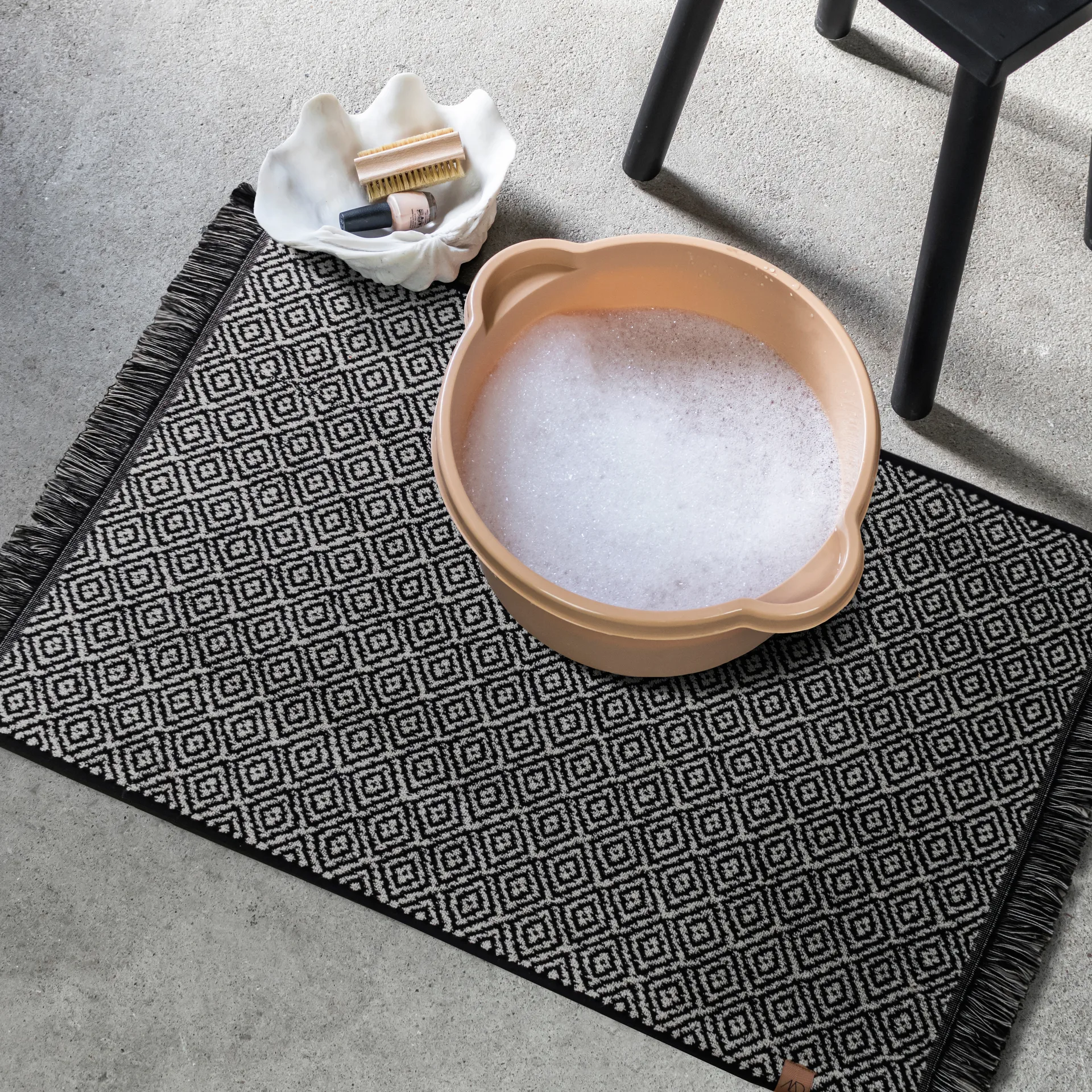 Morocco bademåtte 50x80 cm, Black/White Mette Ditmer