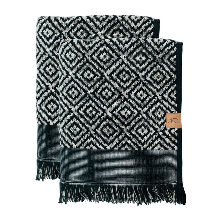 Morocco gæstehåndklæde 35x60 cm 2-pak - Black/White - Mette Ditmer