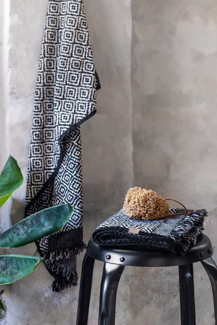 Morocco gæstehåndklæde 35x60 cm 2-pak - Black/White - Mette Ditmer