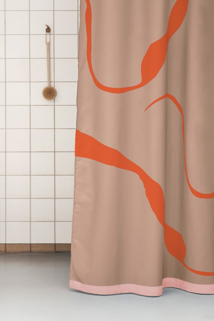 Nova Arte badeforhæng 150x200 cm - Latte/Orange - Mette Ditmer