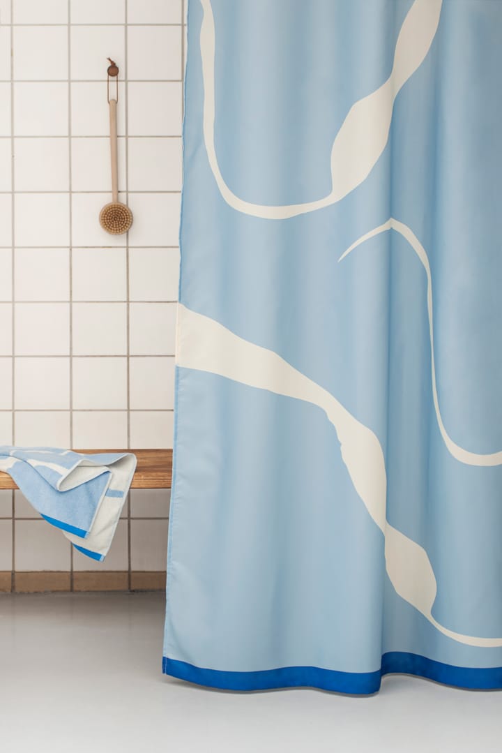 Nova Arte badeforhæng 150x200 cm, Light blue/Offwhite Mette Ditmer