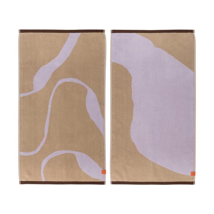 Nova Arte gæstehåndklæde 40x55 cm 2-pak - Sand/Lilac - Mette Ditmer